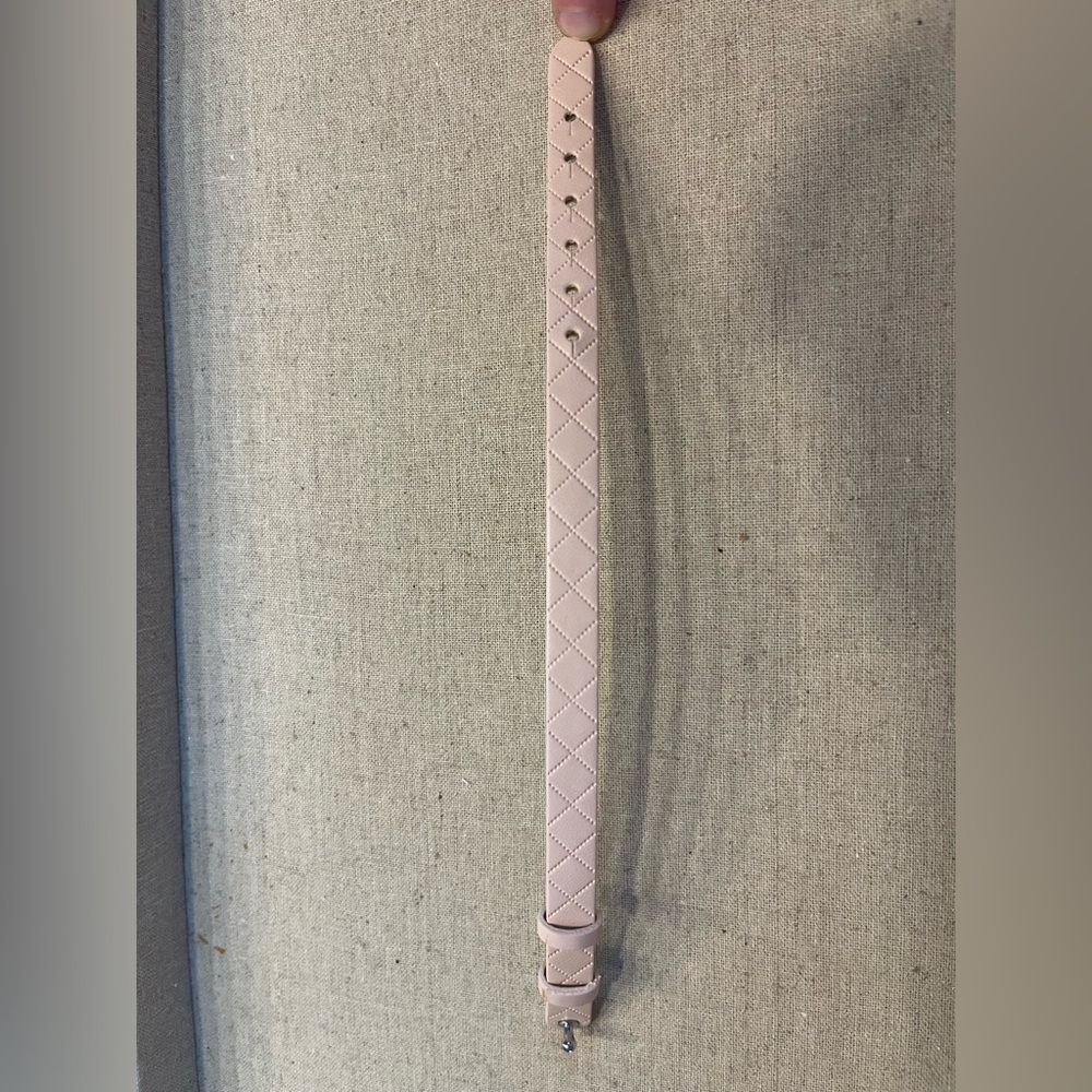 Elegant Quilted Pink Leather Bracelet (charm not included)